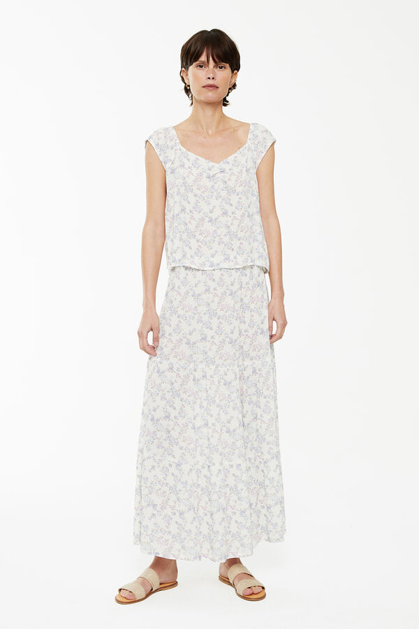 System Action Falda midi con estampado de flores estampado