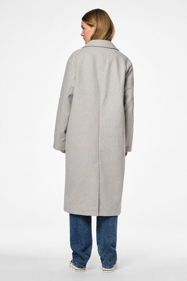 Pieces Sobretudo longo de pano cinzento