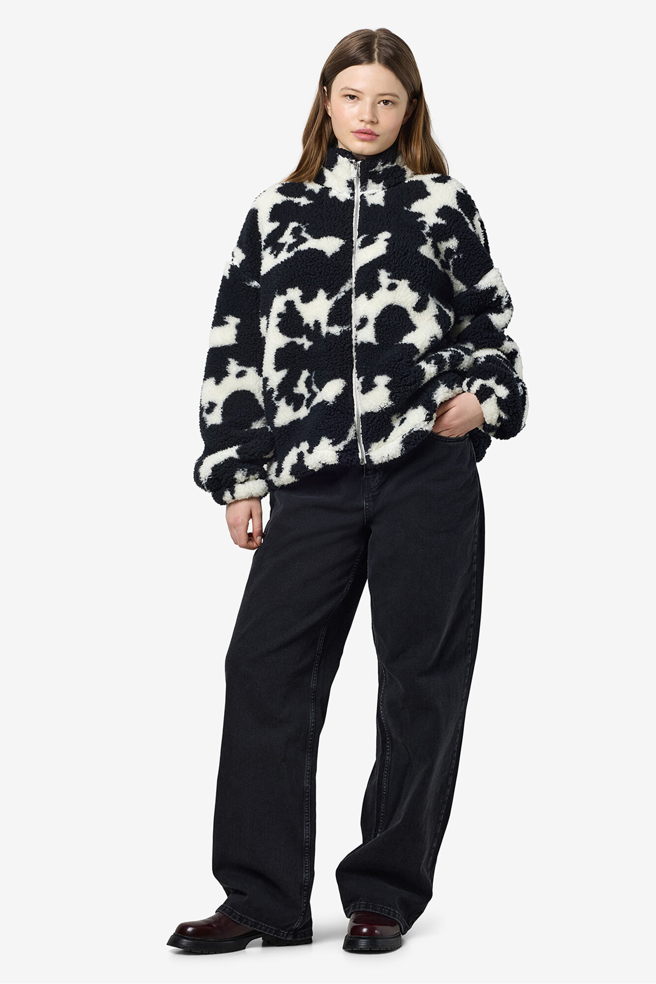 Noisy May Jaqueta de pel&uacute;cia xadrez