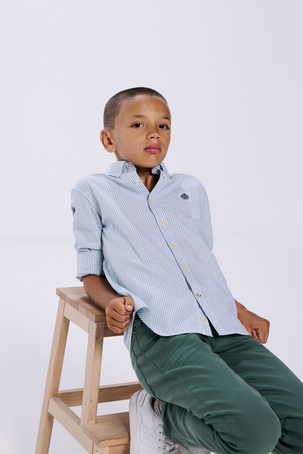 Springfield Kids Camisa pinpoint raya ni&ntilde;o azul