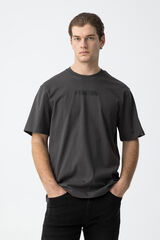 Tiffosi T-shirt estampada  cinzento