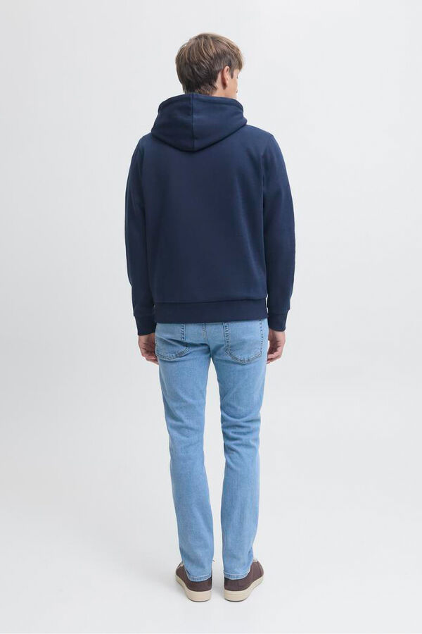 JJ REBEL Sweatshirt com capuz e estampado frontal azul