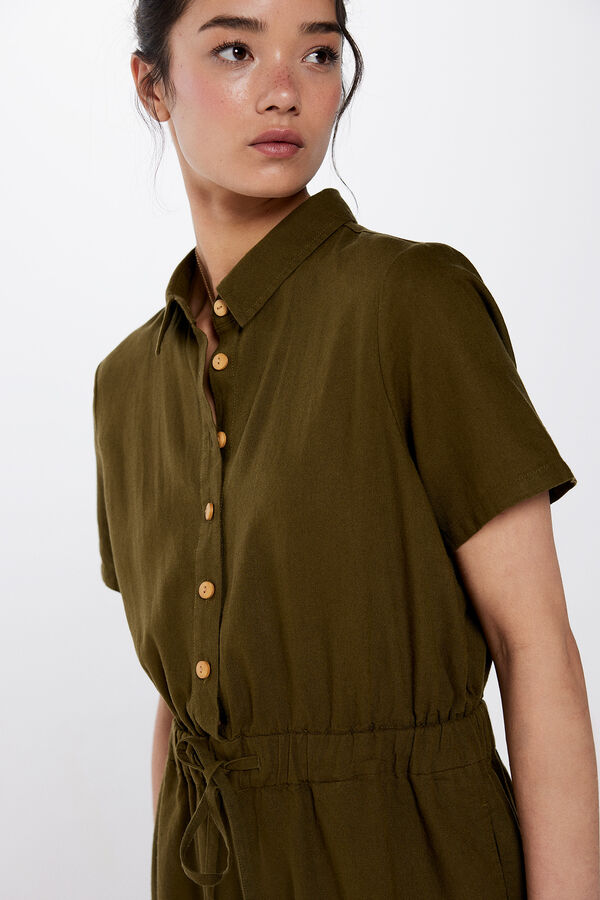 Springfield Mono Corto Camisero Lino azul