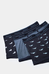 Springfield Pack 3 boxers animais marítimos azul