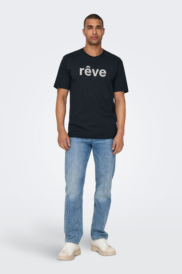 Only & Sons T-shirt b&aacute;sica preto