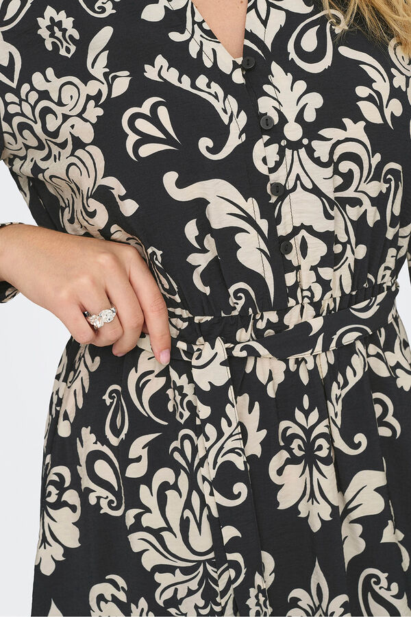 JDY Vestido curto estampado preto
