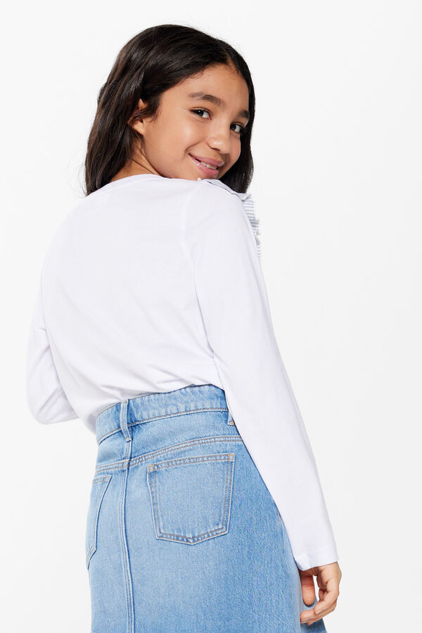 Springfield Kids Camiseta volantes ni&ntilde;a blanco