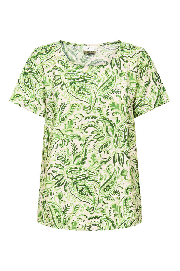 JDY T-shirt manga curta estampada branco