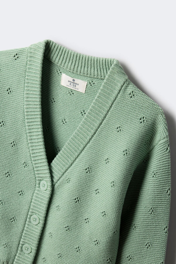 Springfield Kids Cardigan punto ni&ntilde;a verde
