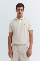 Springfield Polo piqu&eacute; fantas&iacute;a cuello tipping regular fit beige