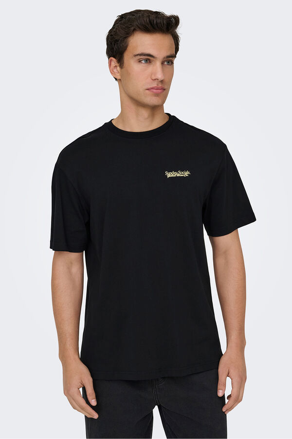 Only & Sons T-shirt manga curta preto
