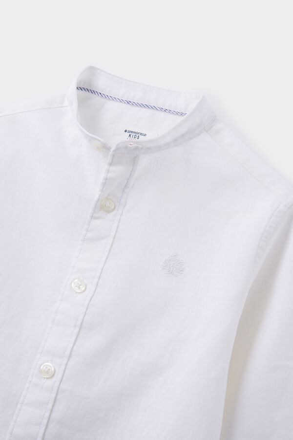 Springfield Kids Camisa lino ni&ntilde;o blanco