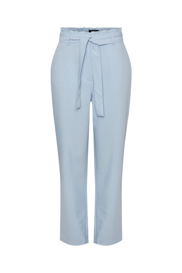 Springfield Pantalon recto de cintura alta estampado azul