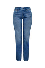 Only Jeans Straight Tiro Medio azul