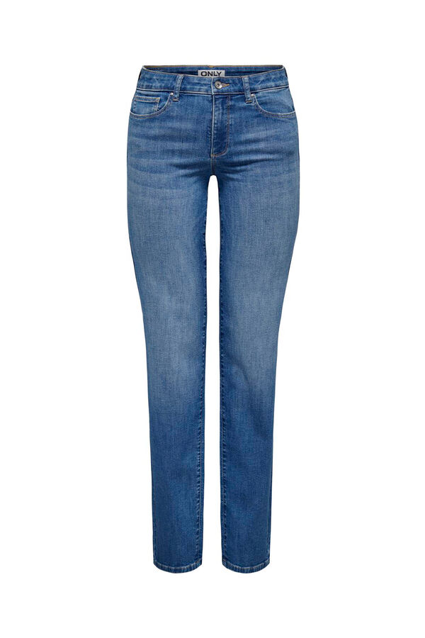 Only Jeans Straight Tiro Medio azul