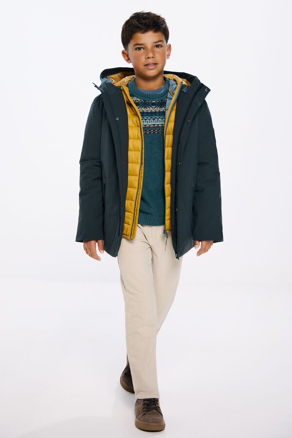 Springfield Kids Parka com capuz de menino verde