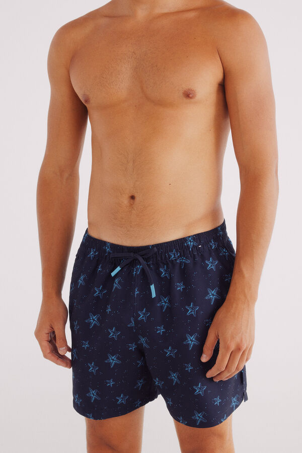 Springfield Ba&ntilde;ador estampado estrellas azul