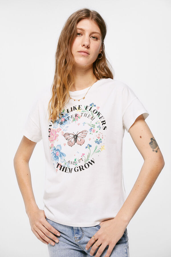 Springfield T-shirt "Love is like flowers" camel