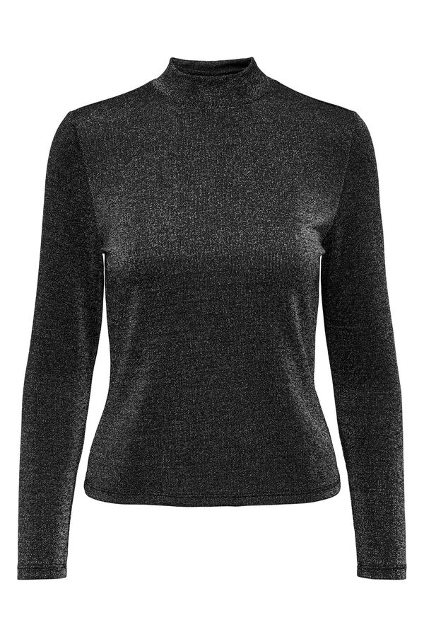 Springfield Top cuello alto glitter negro