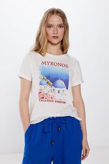 Springfield T-shirt Gráfica Paisagem azul