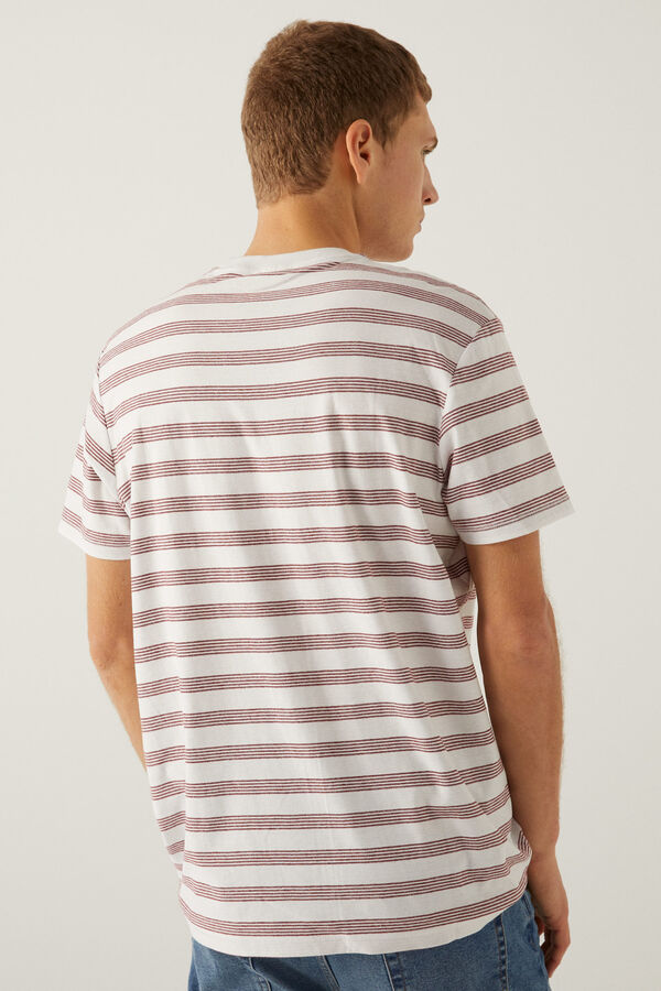 springfield Camiseta rayas burdeos