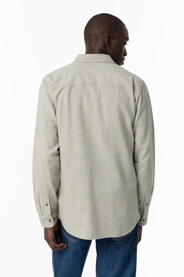 Tiffosi Camisa Slim Fit Efecto Espiga verde