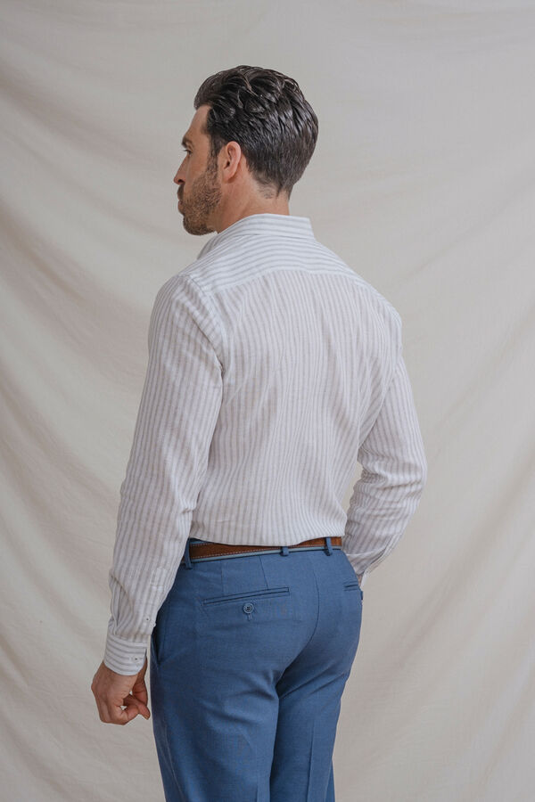 Celopman Camisa de riscas verde