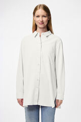 Pieces Camisa longa oversized branco