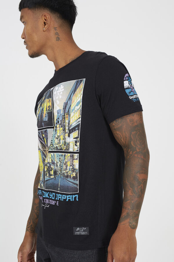 Brave Soul T-shirt de manga curta estampada preto