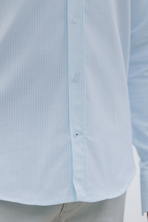 Celopman Camisa com listras diplom&aacute;ticas  azul