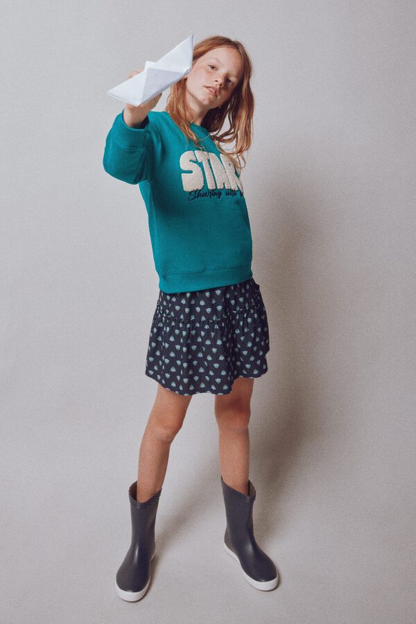 Springfield Kids Saia flores para menina azul