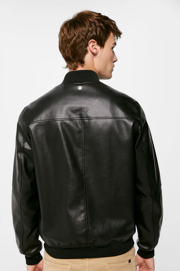 Springfield Blus&atilde;o com alto efeito pele preto