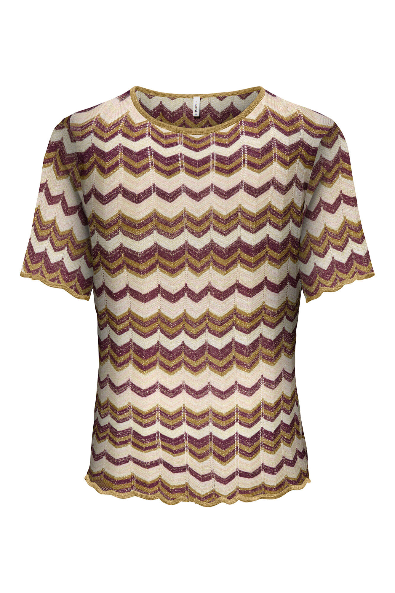 Only T-shirt com glitter estampado geom&eacute;trico
