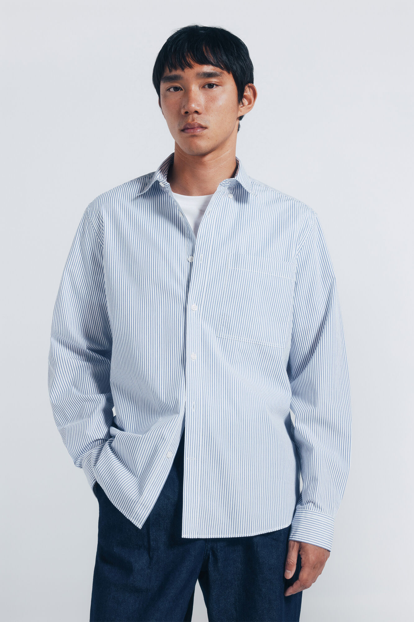 Springfield Camisa de popelina riscas