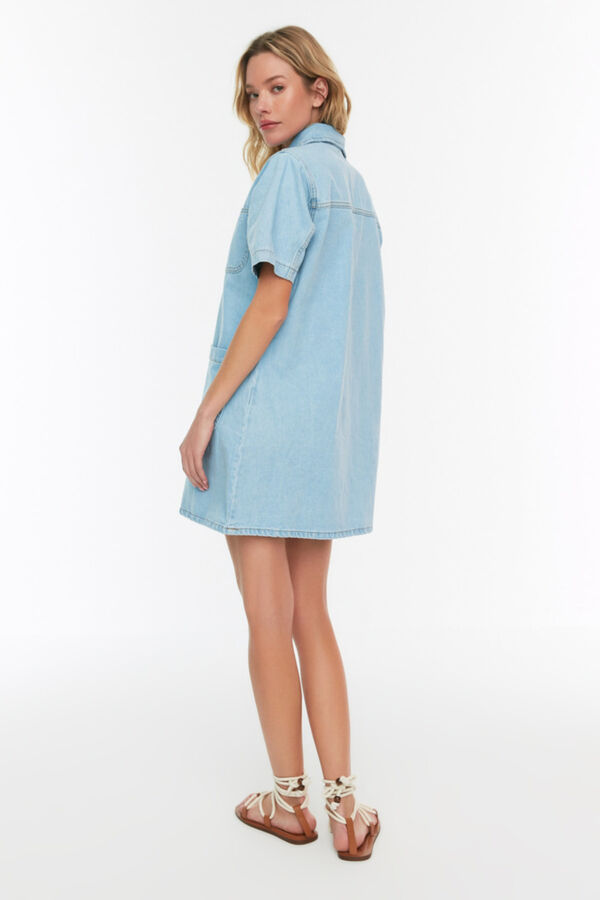 Trendyol Vestido camiseiro mini azul