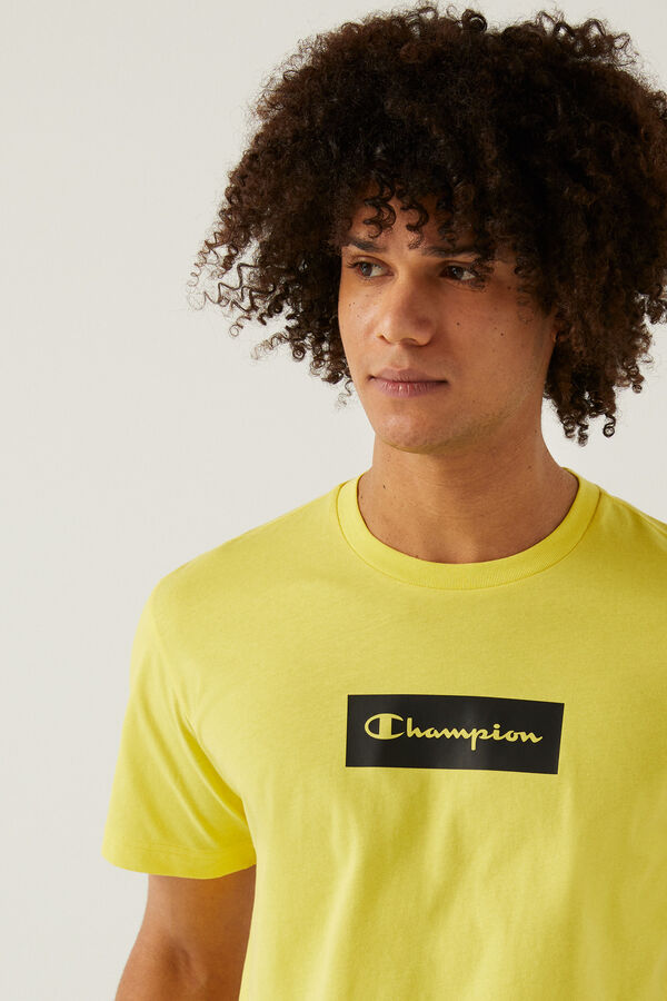 Springfield Camiseta lisa logo contraste amarillo
