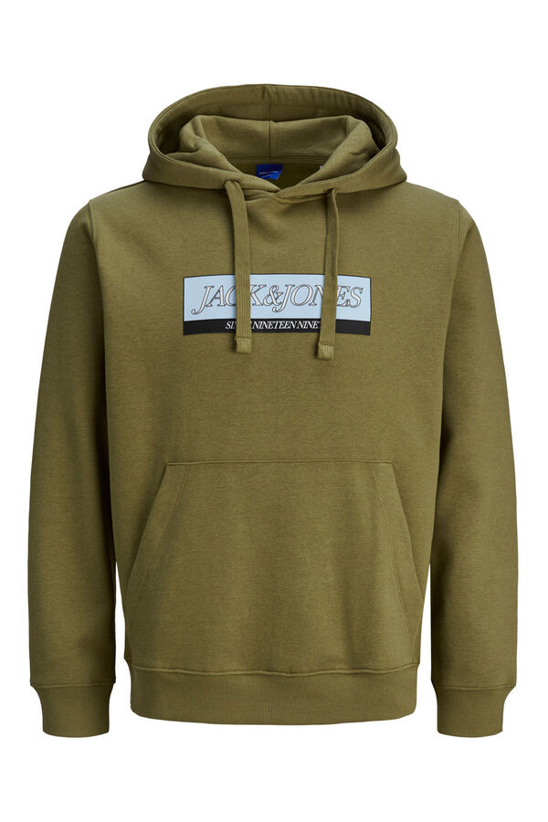 Jack & Jones Sweatshirt com capuz e logo frontal verde