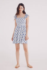 Springfield Vestido curto com estampado geom&eacute;trica azul