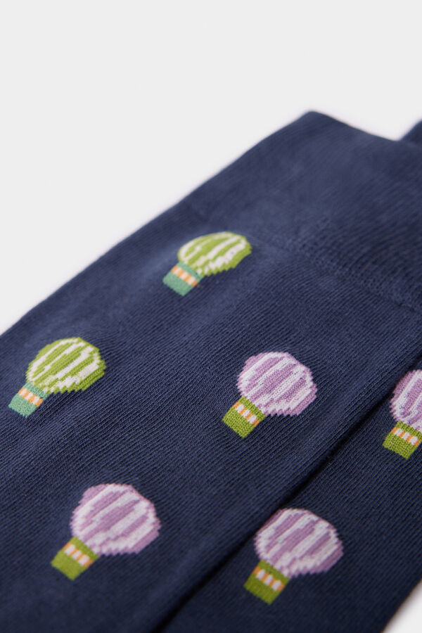 Springfield Meia jacquard bal&atilde;o azul