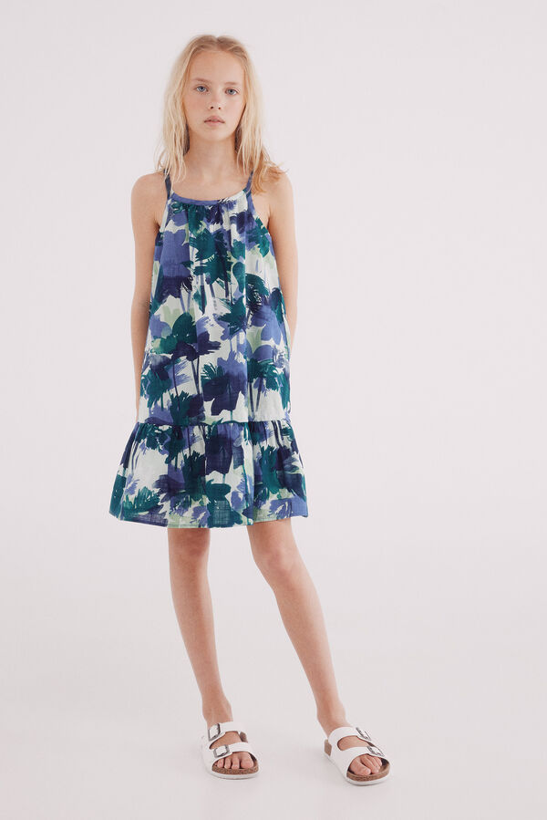 Springfield Kids Vestido tirantes flores niña azul