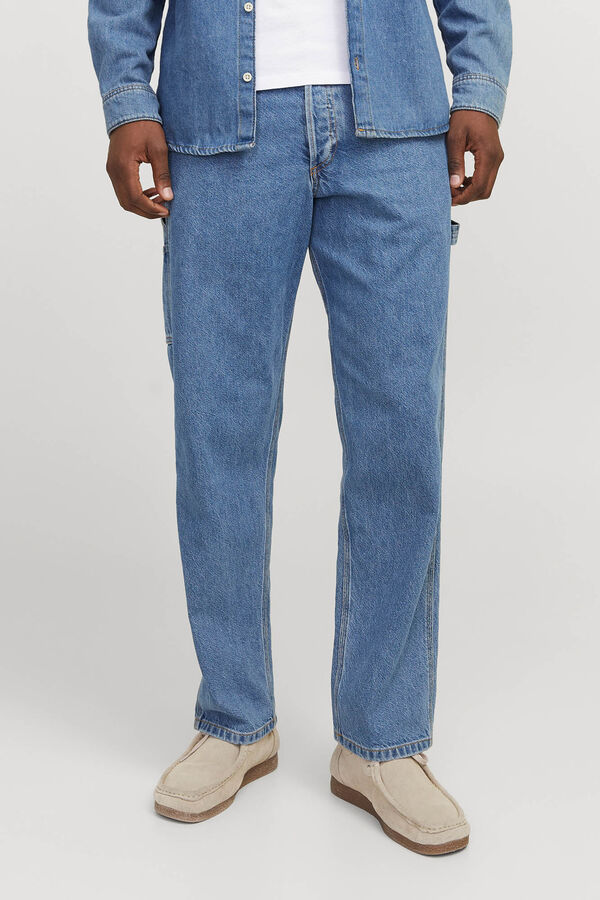 Jack & Jones Calça jeans de carpinteiro folgada azul