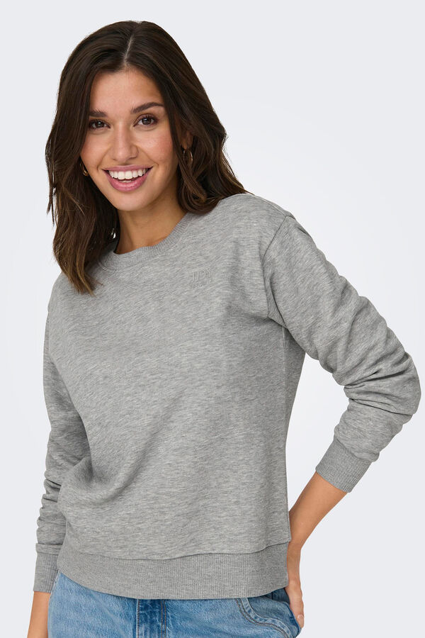 JDY Sudadera básica sin capucha gris