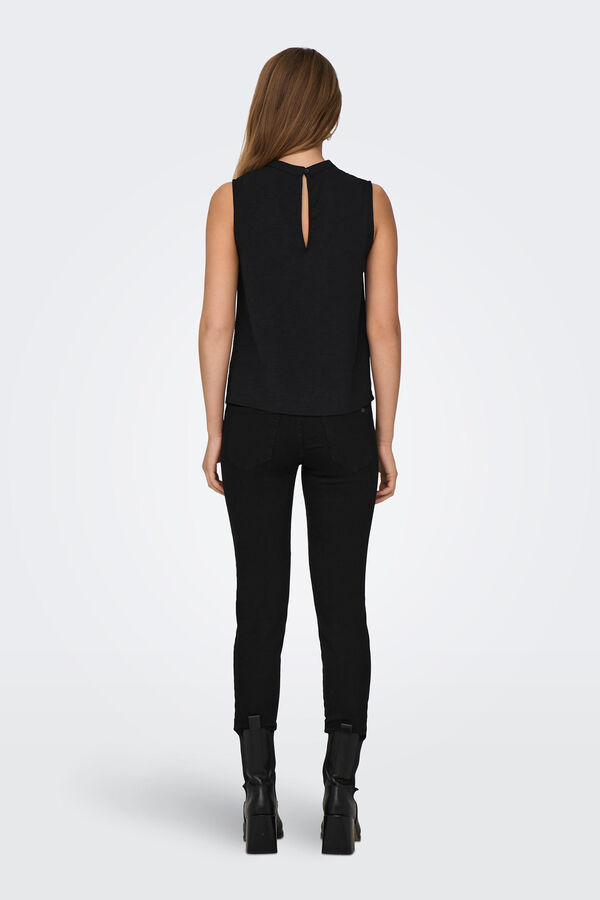 JDY Top sin mangas encaje negro