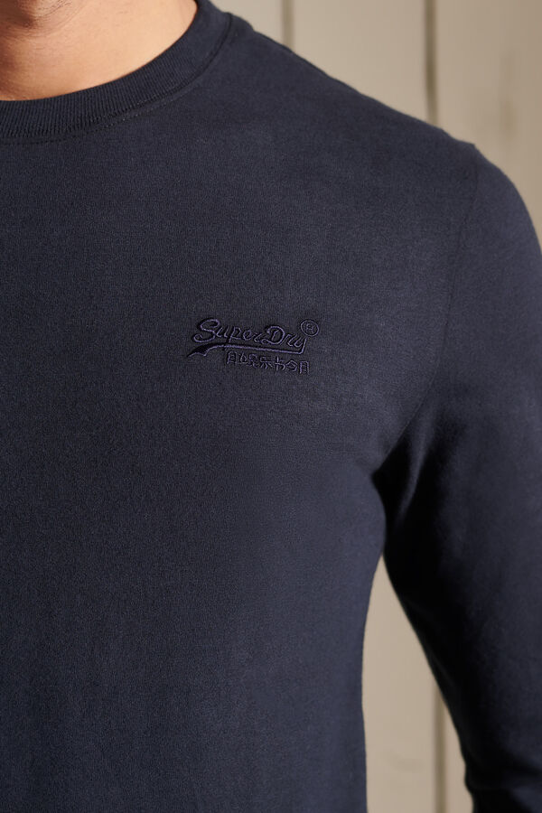 Springfield Camiseta de algodón orgánico con logotipo Vintage bordado navy