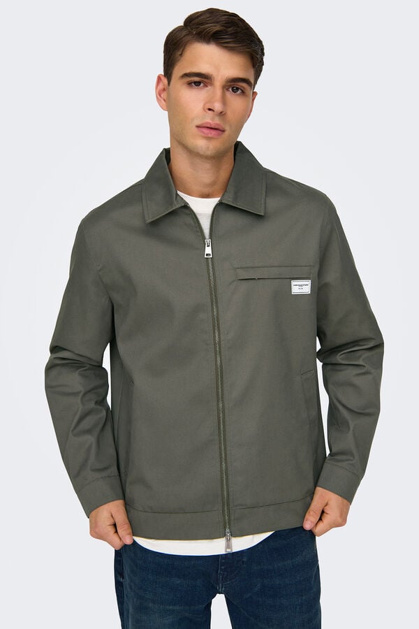 Only & Sons Chaqueta sarga marr&oacute;n