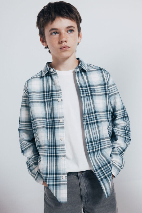Springfield Kids Camisa cuadros le&ntilde;ador ni&ntilde;o azul