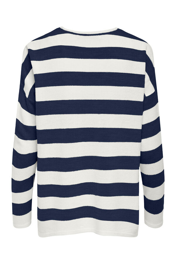 Only Jersey de manga larga y cuello pico gris