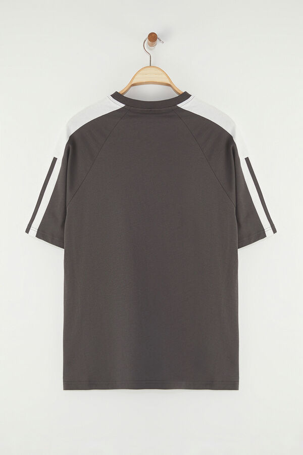 Trendyol T-shirt oversize de manga curta cinzento