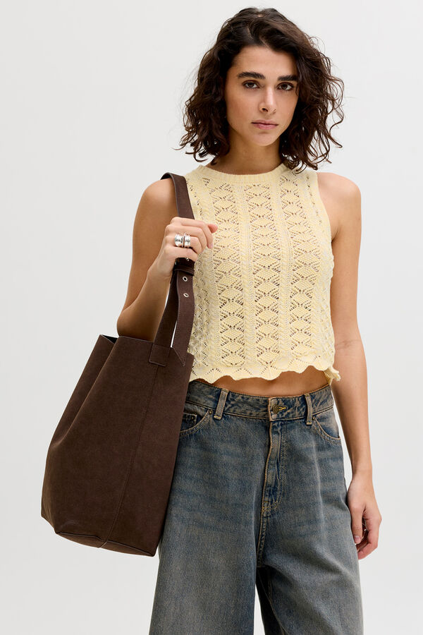Jack & Jones Top punto calado amarillo