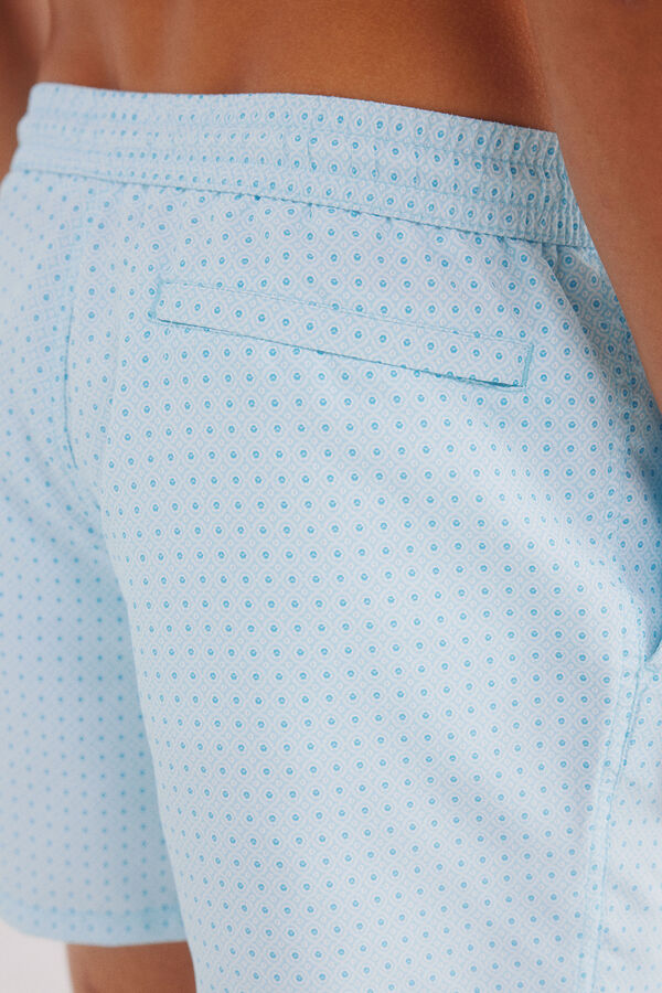 Springfield Mai&ocirc; com estampado geom&eacute;trica e bolso com fecho-&eacute;clair azul